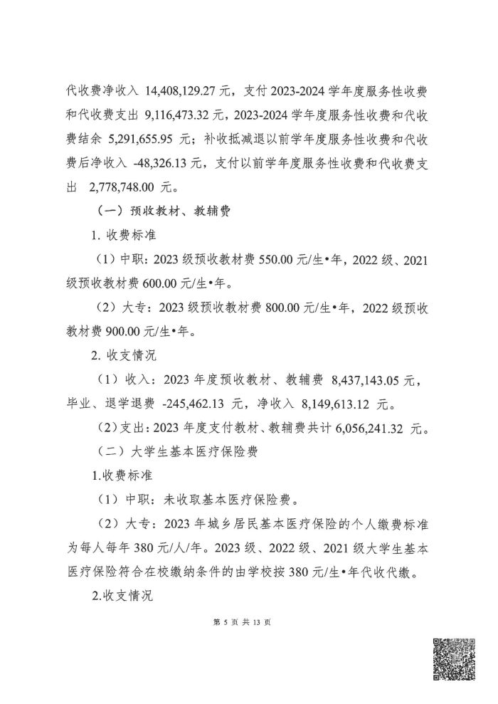 眉山药科职业学院2023年度服务性收费和代收费收支情况专项审计报告_05.jpg