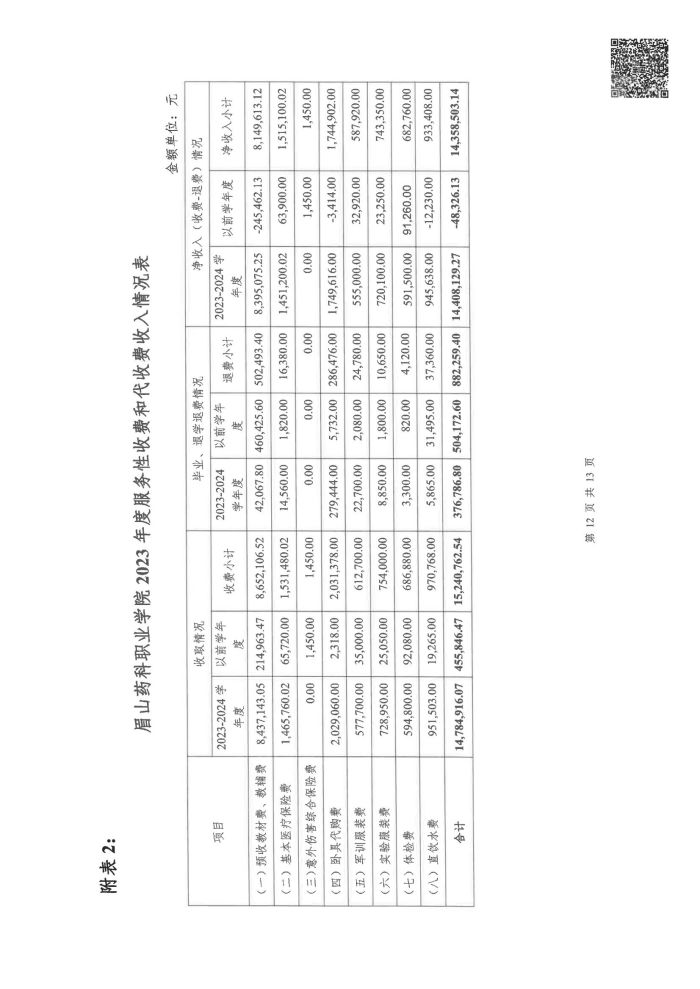 眉山药科职业学院2023年度服务性收费和代收费收支情况专项审计报告_12.jpg